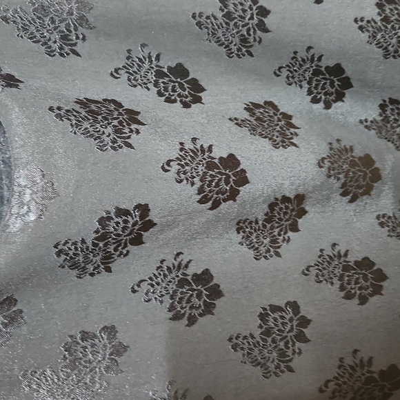 Navy Blue jacquard pull on blouse - Picture 2 of 4